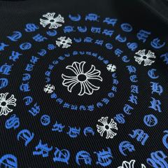 1:1 quality version Blue Horseshoe Ring Script Letter Surrounded Waffle Knit Long Sleeve Tee for girls 2 colors 29426191