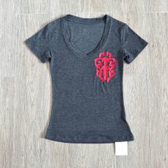 1:1 quality version Sword Vine Red Cross V Neck Print Tee for girls 29306361