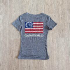 1:1 quality version Horseshoe USA Flag Neck Print Tee 2 colors for girls 29306369