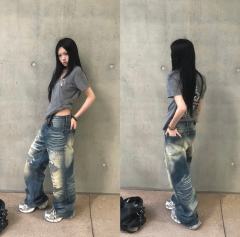 1:1 quality version Camo Crack Sword Vine V Neck Print Tee 2 colors for girls 29306362