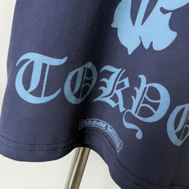 1:1 quality version Vintage Navy Blue Tokyo Vine Dagger Print Crew Neck Slim tee for girls 29392329