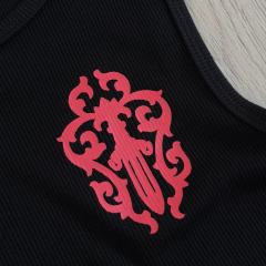 1:1 quality version Classic Vintage Red Cross Sanskrit Print Knit Tank Tops For Girls 29380174