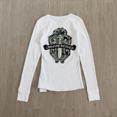 1:1 quality version Green Sword Vine Print Waffle Slim‑Fit Long Sleeve Tee for girls 29426184