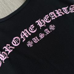 1:1 quality version Chest Scroll Arc Pink Gothic Letter Print Waffle Knit Cropped Tee for girls 29426256