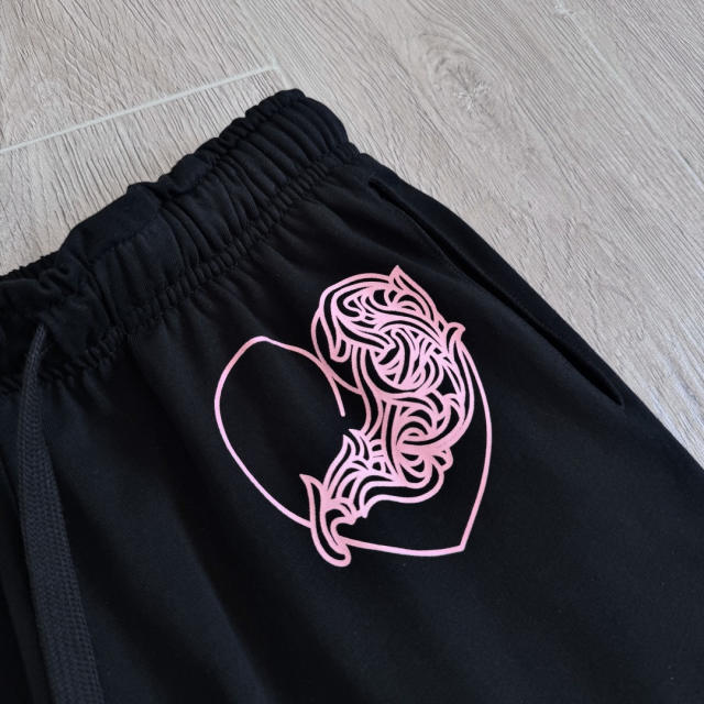 1:1 quality version Cross Cartoon Girl Slogan Print Drawstring Wide Leg Sweat Pants for girls 29456654