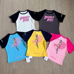 1:1 quality version Deadly Doll Raglan Sleeve Girl Group Style Print Tee 5 colors 29306360