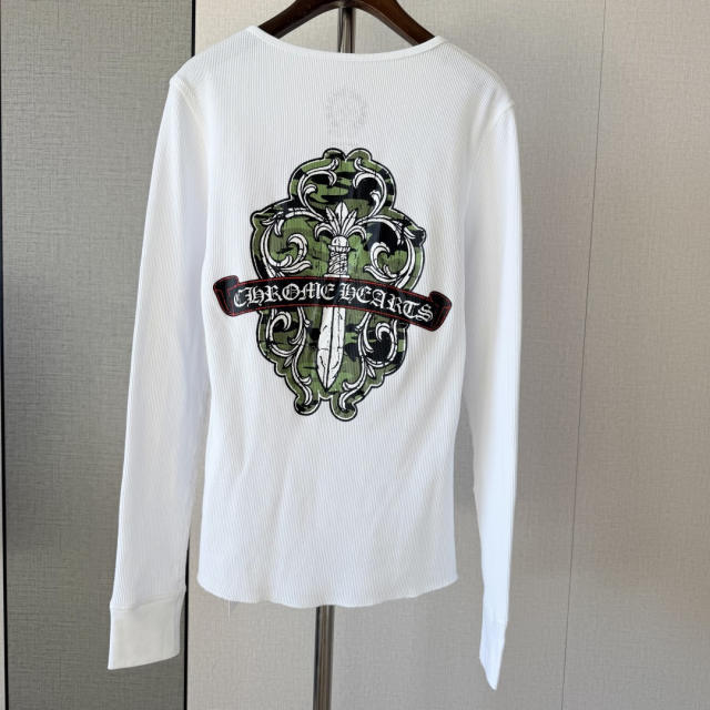 1:1 quality version Green Sword Vine Print Waffle Slim‑Fit Long Sleeve Tee for girls 29426184