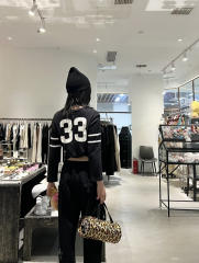 1:1 quality version Number Horseshoe Print Color Block Thin Breathable 3/4 Sleeve Long Sleeve T-Shirt  3 colors for girls 29380260