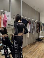 1:1 quality version Cross Cartoon Girl Slogan Print Drawstring Wide Leg Sweat Pants for girls 29456654