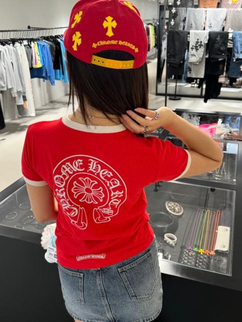 1:1 quality version Color Block Banner Horseshoe Ladies Print Tee 5 colors 29334586