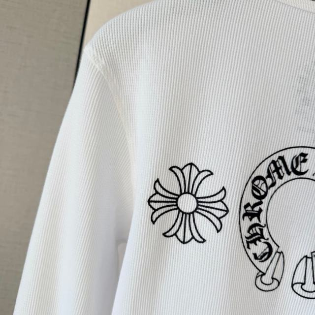 1:1 quality version Horseshoe‑Ring Cross‑Flower‑Slogan‑Prin Waffle Knit Long Sleeve Tee for girls 2 colors 29426217