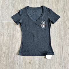 1:1 quality version Camo Crack Sword Vine V Neck Print Tee 2 colors for girls 29306362