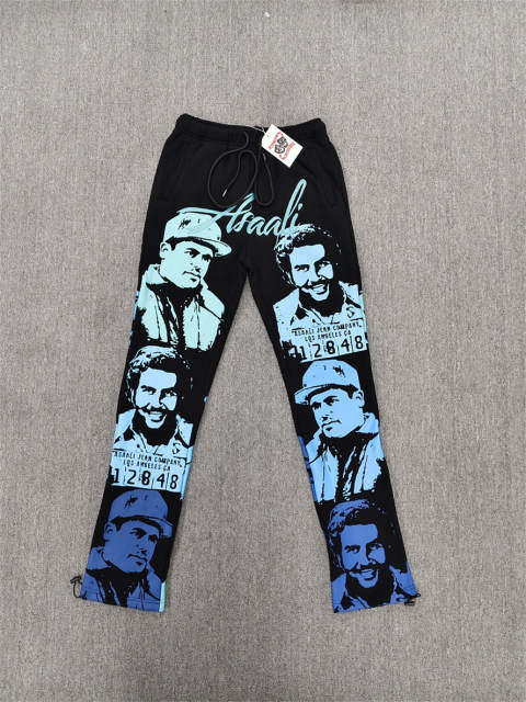 1:1 Top Quality Black Blue Cough Syrup Portrait Sweatpants