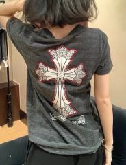 1:1 quality version Window Grille Cross Print On Back V Neck Tee for girls 29306363