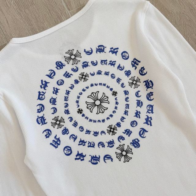 1:1 quality version Blue Horseshoe Ring Script Letter Surrounded Waffle Knit Long Sleeve Tee for girls 2 colors 29426191