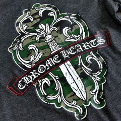 1:1 quality version Camo Crack Sword Vine V Neck Print Tee 2 colors for girls 29306362