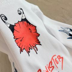 1:1 quality version Matty Boy Collab Sinister Flame Graffiti Print Waffle Knit Cropped Long Sleeve Tee for girls 29426221