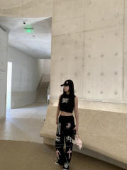 1:1 quality version Cross Cartoon Girl Slogan Print Drawstring Wide Leg Sweat Pants for girls 29456654