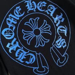 1:1 quality version Blue Horseshoe‑Ring Cross‑Flower‑Print Waffle‑Knit Fitted Long Sleeve Tee for girls 29426214