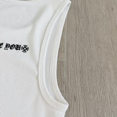 1:1 quality version Heart Vine Pattern White Limited Edition Print Vest Classic Vintage Sleeveless Top For Girls 29380178