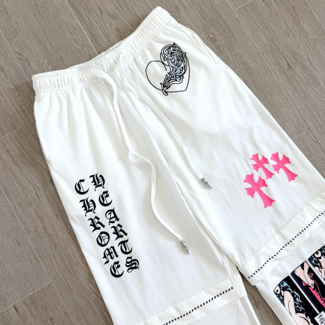 1:1 quality version Comic Figure Spider Web Cross Print Drawstring Wide Leg Sweat Pants for girls 29456663