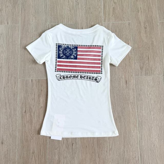1:1 quality version Horseshoe USA Flag Neck Print Tee 2 colors for girls 29306369
