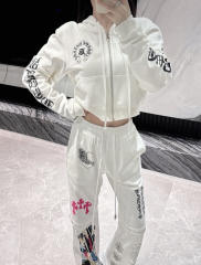 1:1 quality version Comic Figure Spider Web Cross Print Drawstring Wide Leg Sweat Pants for girls 29456663