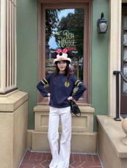 1:1 quality version Number Horseshoe Print Color Block Thin Breathable 3/4 Sleeve Long Sleeve T-Shirt  3 colors for girls 29380260