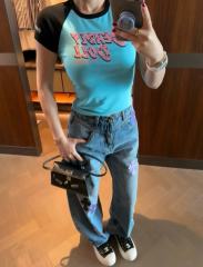 1:1 quality version Deadly Doll Raglan Sleeve Girl Group Style Print Tee 5 colors 29306360