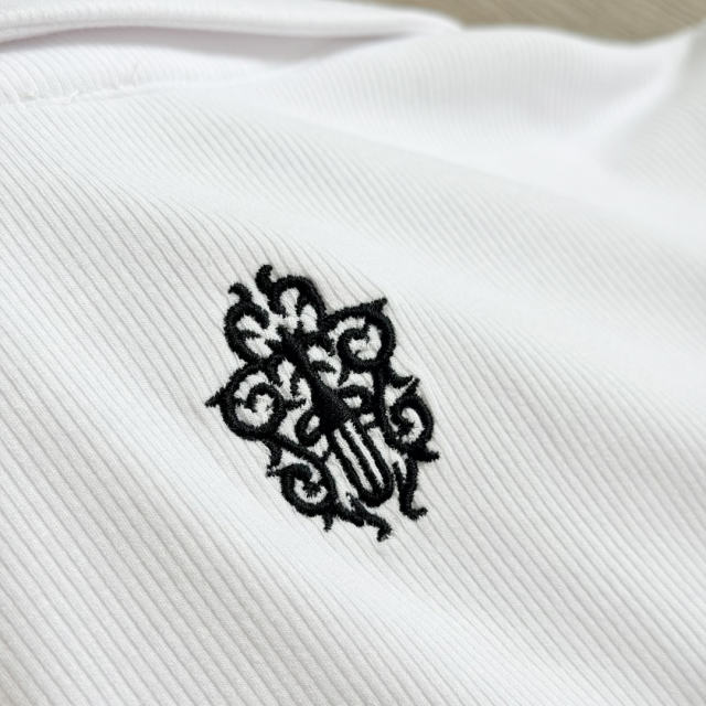 1:1 quality version Y2K Street Cross Gothic Letter Embroidery Ribbed Slim Fit Polo Dress 2 colors 29380249