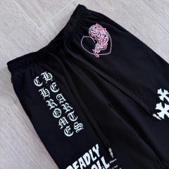 1:1 quality version Cross Cartoon Girl Slogan Print Drawstring Wide Leg Sweat Pants for girls 29456654