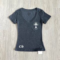 1:1 quality version Window Grille Cross Print On Back V Neck Tee for girls 29306363