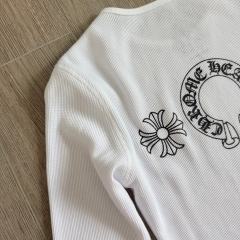 1:1 quality version Horseshoe‑Ring Cross‑Flower‑Slogan‑Prin Waffle Knit Long Sleeve Tee for girls 2 colors 29426217