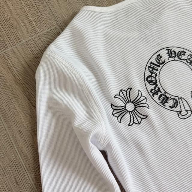 1:1 quality version Horseshoe‑Ring Cross‑Flower‑Slogan‑Prin Waffle Knit Long Sleeve Tee for girls 2 colors 29426217