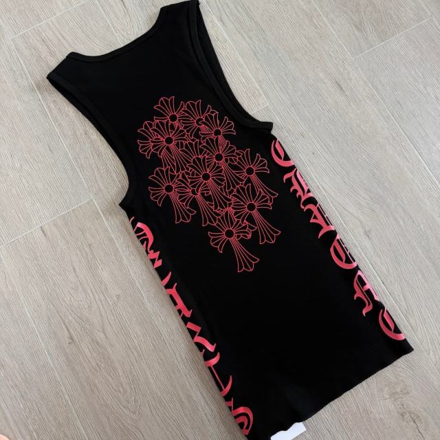 1:1 quality version Classic Vintage Red Cross Sanskrit Print Knit Tank Tops For Girls 29380174