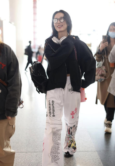 1:1 quality version Comic Figure Spider Web Cross Print Drawstring Wide Leg Sweat Pants for girls 29456663