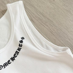 1:1 quality version Heart Vine Pattern White Limited Edition Print Vest Classic Vintage Sleeveless Top For Girls 29380178