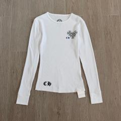 1:1 quality version Blue Horseshoe Ring Script Letter Surrounded Waffle Knit Long Sleeve Tee for girls 2 colors 29426191