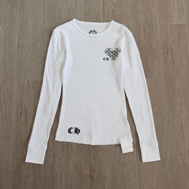 1:1 quality version Blue Horseshoe Ring Script Letter Surrounded Waffle Knit Long Sleeve Tee for girls 2 colors 29426191