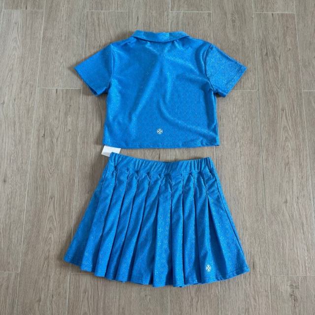 1:1 quality versionCross Jacquard All Over Print Polo T-Shirt & Pleated Skirt Set For Girls 29380185