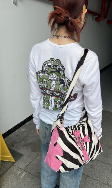 1:1 quality version Green Sword Vine Print Waffle Slim‑Fit Long Sleeve Tee for girls 29426184