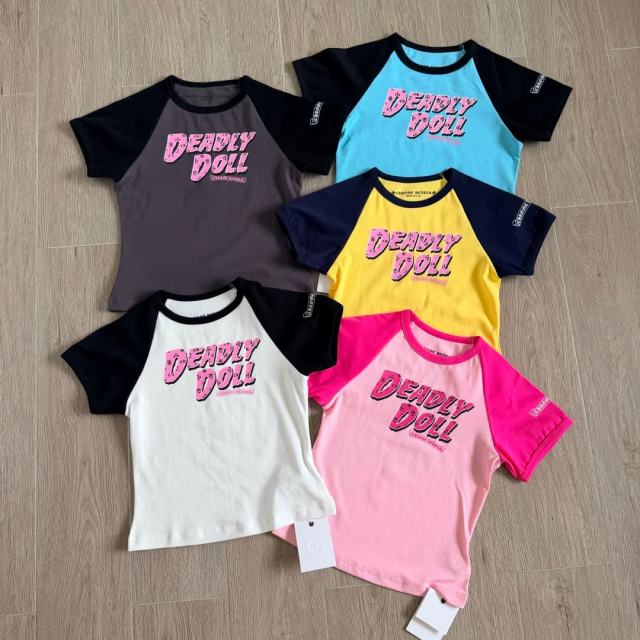 1:1 quality version Deadly Doll Raglan Sleeve Girl Group Style Print Tee 5 colors 29306360