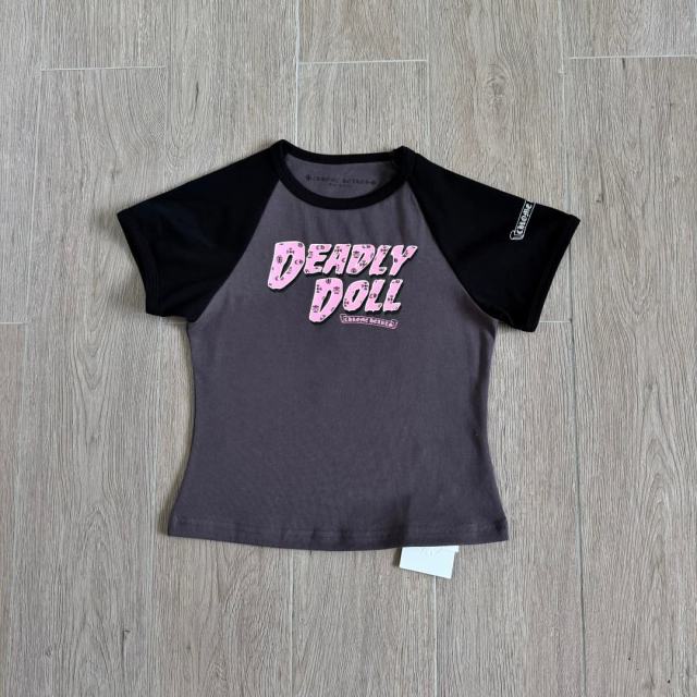1:1 quality version Deadly Doll Raglan Sleeve Girl Group Style Print Tee 5 colors 29306360