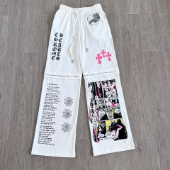 1:1 quality version Comic Figure Spider Web Cross Print Drawstring Wide Leg Sweat Pants for girls 29456663