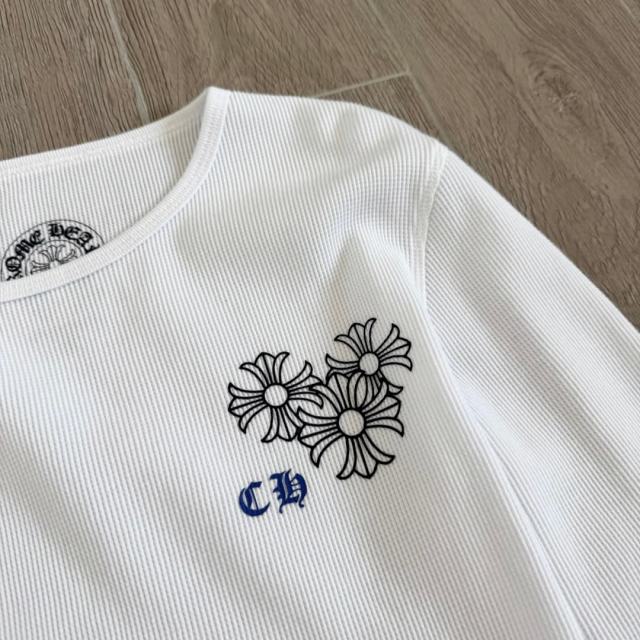 1:1 quality version Blue Horseshoe Ring Script Letter Surrounded Waffle Knit Long Sleeve Tee for girls 2 colors 29426191