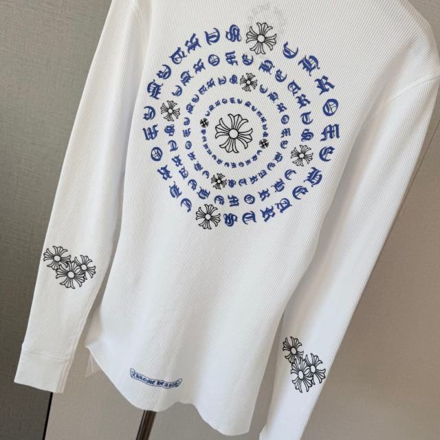 1:1 quality version Blue Horseshoe Ring Script Letter Surrounded Waffle Knit Long Sleeve Tee for girls 2 colors 29426191