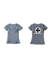 1:1 quality version Round Cross Flower Print On Back V Neck Tee for girls 29306364