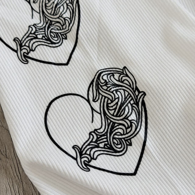 1:1 quality version Heart Vine Pattern White Limited Edition Print Vest Classic Vintage Sleeveless Top For Girls 29380178