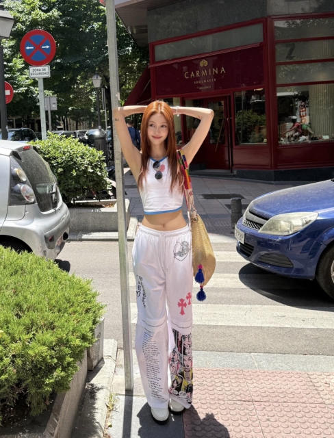 1:1 quality version Comic Figure Spider Web Cross Print Drawstring Wide Leg Sweat Pants for girls 29456663