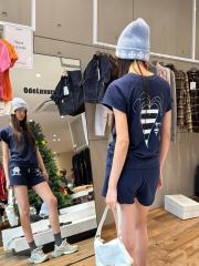 1:1 quality version Sanskrit Cross Graffiti Heart Navy Print Tee & Shorts Set 29334504